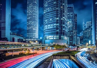 city traffic lights at night
