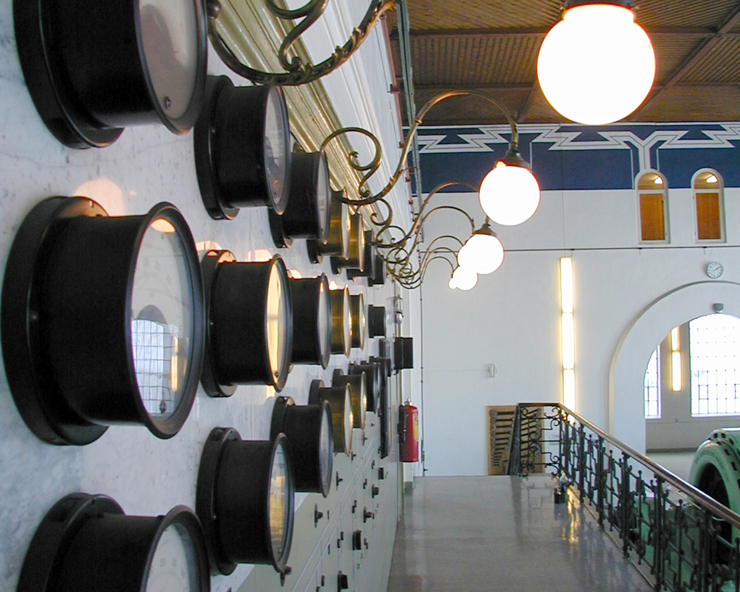 Detail from old control panel in power plant. 